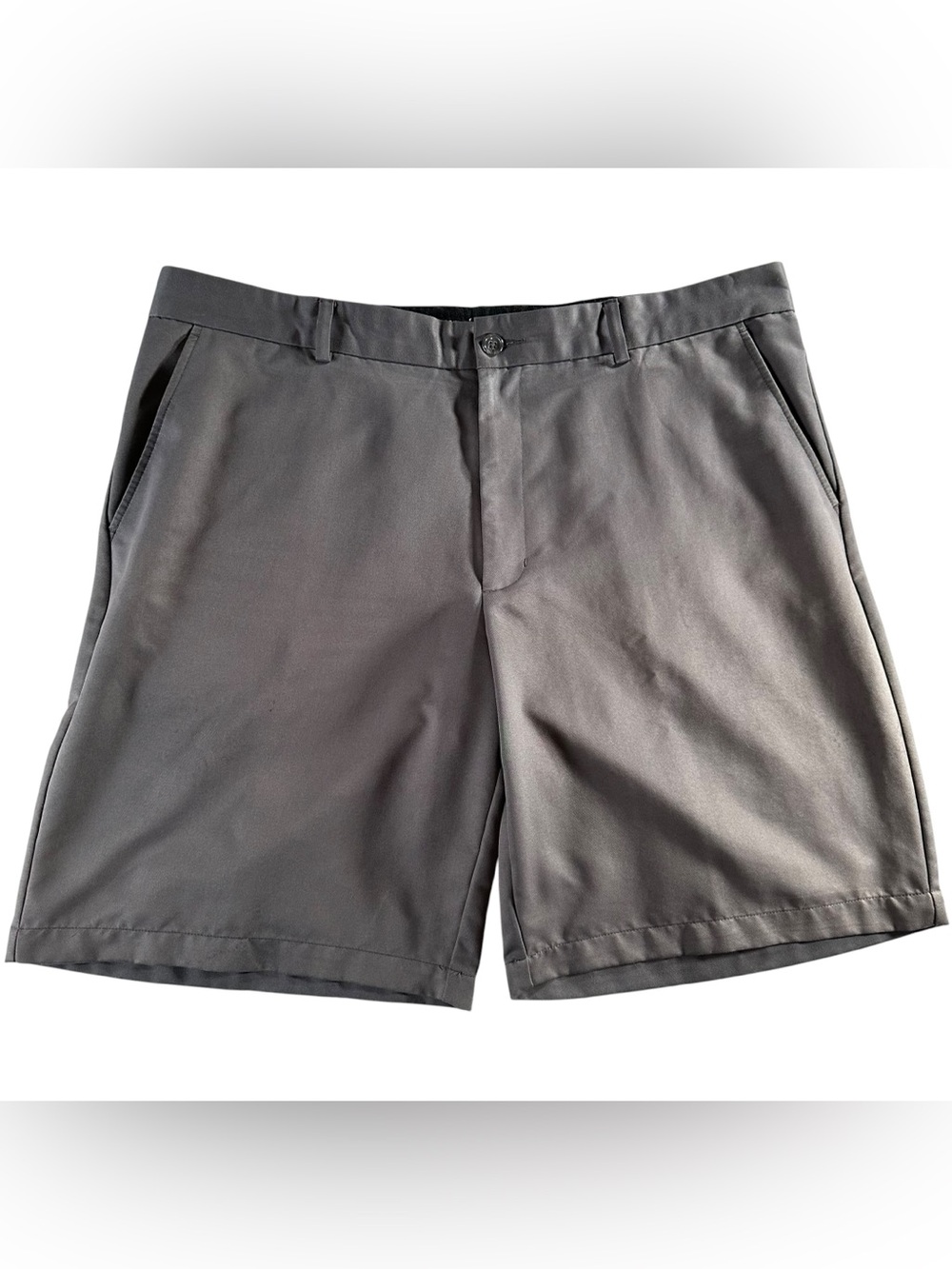 Greg Norman Tasso Elba Men's Charcoal Gray Flat-Front Shorts 40